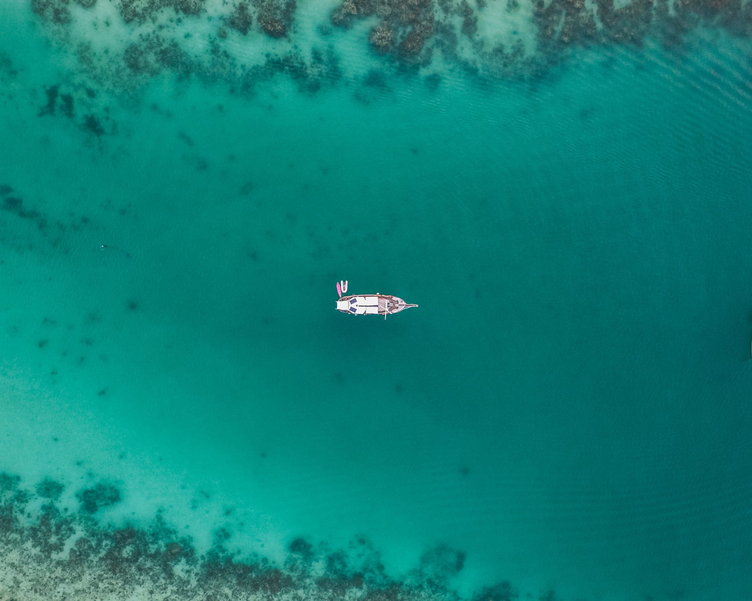 Segelyacht von oben